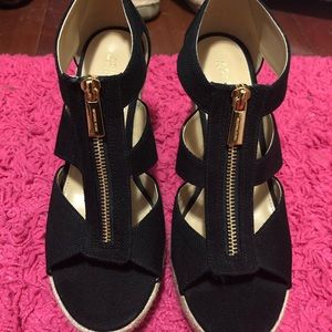MK Damita Wedge Canvas Black Espradrille